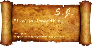 Sikolya Jonatán névjegykártya